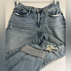 Judy Blue Cuffed Distressed Ladies Jeans